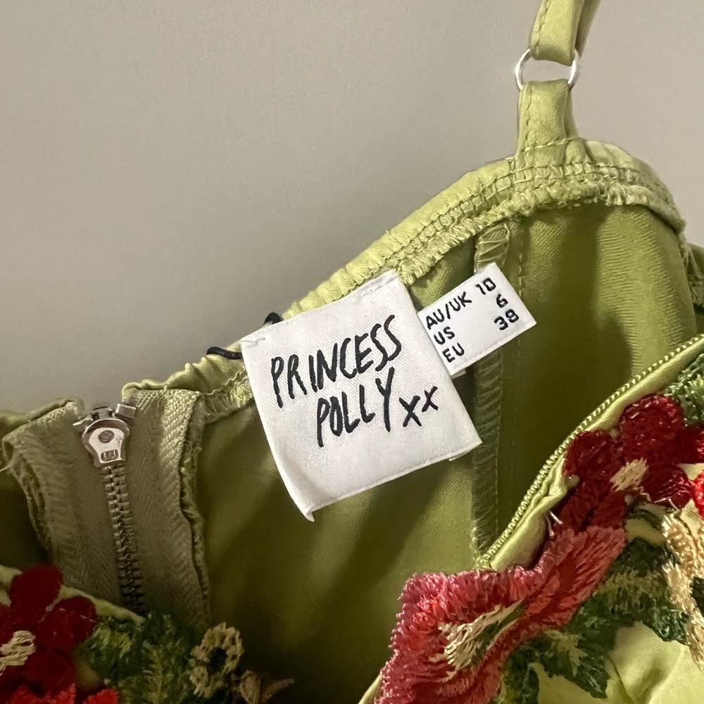 Princess Polly Green Floral Embroidered Top - Picture 4 of 4